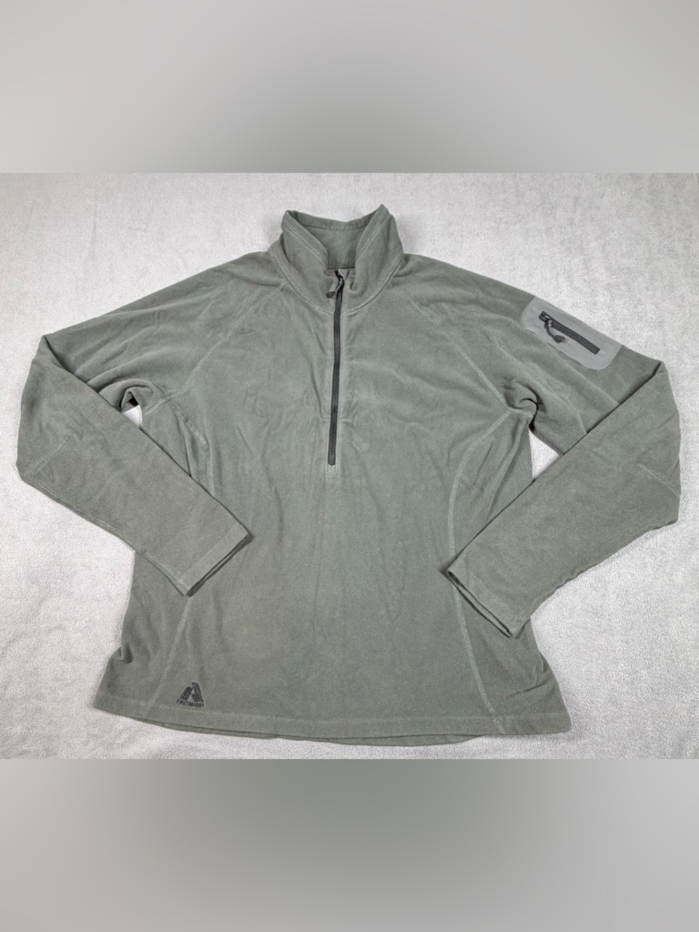 Eddie Bauer First Accent Greenish Gray Half-Zip Performance Fleece